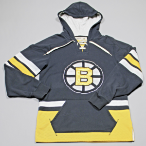 Boston Bruins CCM Long Sleeve Hoodie Sweatshirt Mens Small Lace Up Embroidered